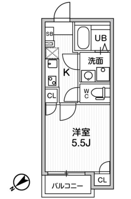 T′S CUOREお花茶屋(1K/2階)の間取り写真