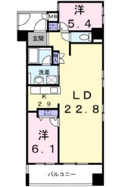 ダイアパレス香里園プライムスクエア(2LDK/3階)の間取り写真