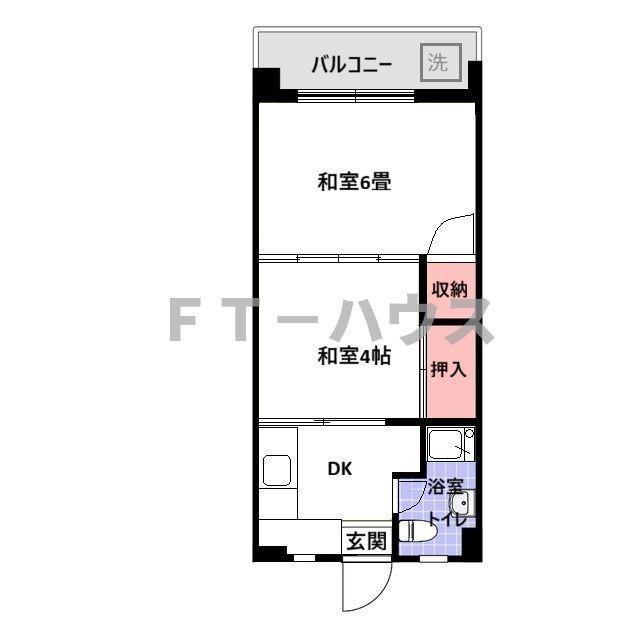 行徳マンション(2K/5階)の間取り写真
