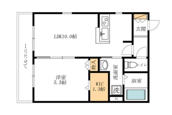 MAISON OLIVE(1LDK/3階)の間取り写真