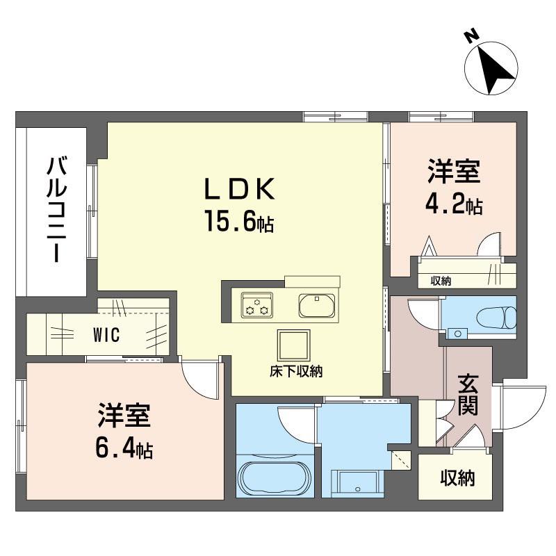 シティホームズXI(2LDK/1階)の間取り写真