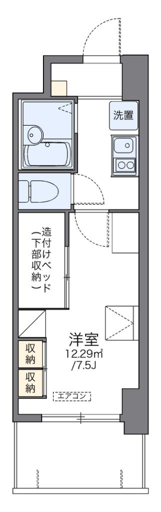 レオパレスGREEN HILL(1K/3階)の間取り写真