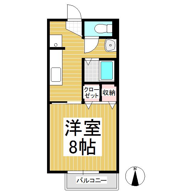 サープラス乙女(1K/1階)の間取り写真