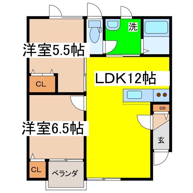 @スペース昭和(2LDK/2階)の間取り写真