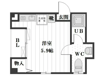 コンフォート柏木(ワンルーム/4階)の間取り写真