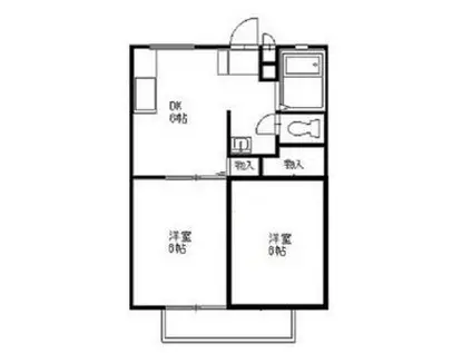 高宝ハイツI(2DK/1階)の間取り写真