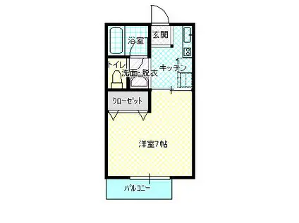 ヴィラージュ(1K/1階)の間取り写真