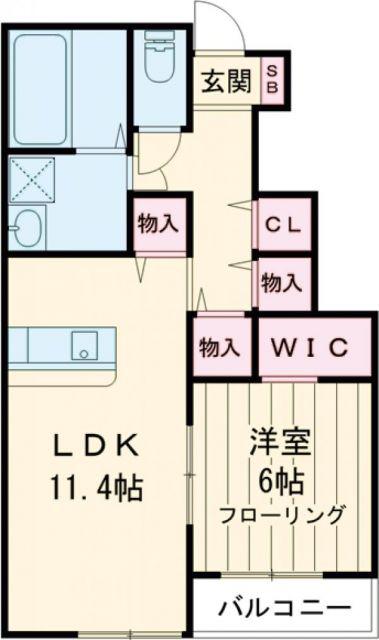 ル・シエル(1LDK/1階)の間取り写真