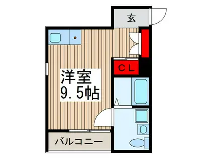 東武伊勢崎線 草加駅 徒歩8分 3階建 築4年(ワンルーム/2階)の間取り写真
