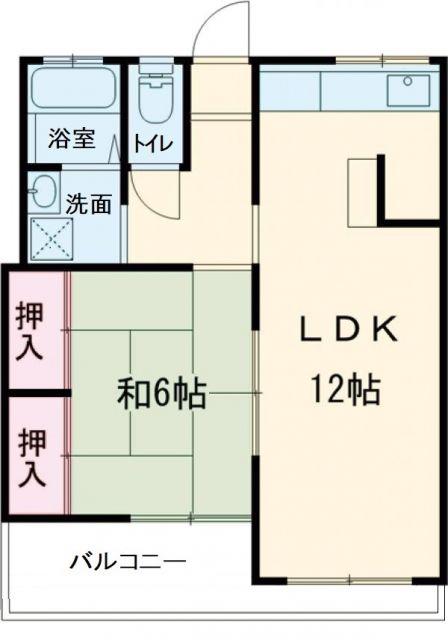 常陽ハイツ(1LDK/2階)の間取り写真