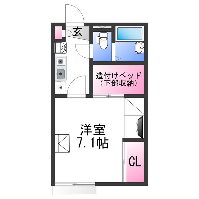 レオパレスヒロ(1K/1階)の間取り写真