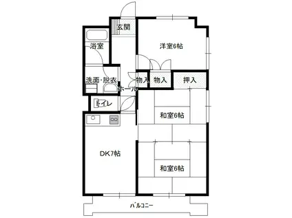 グリーンハイツUM(3DK/3階)の間取り写真