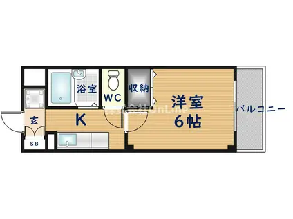 ジュネスチャイムII(1K/1階)の間取り写真