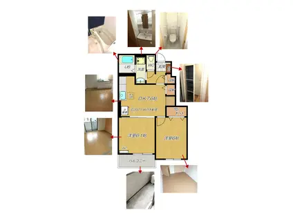 エトワール(2DK/1階)の間取り写真