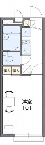 レオパレスはーとらんど(1K/1階)の間取り写真