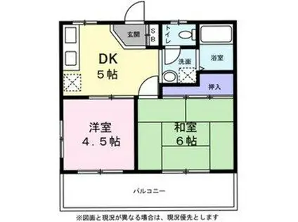 東住吉マンション(2K/2階)の間取り写真