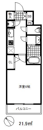 レジュールアッシュ神戸ハーバーランド(1K/4階)の間取り写真