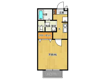 シャルムちひろ(1K/1階)の間取り写真