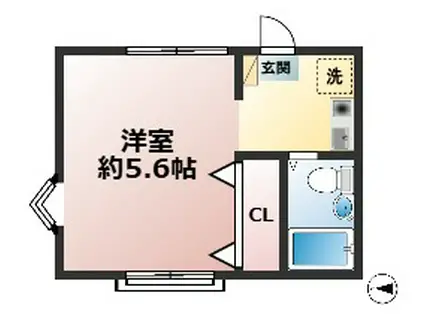 グリーンハイツ(1K/1階)の間取り写真