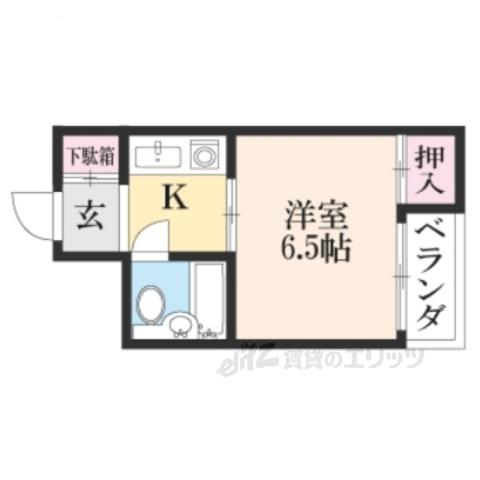 松儀ハイツ(ワンルーム/2階)の間取り写真