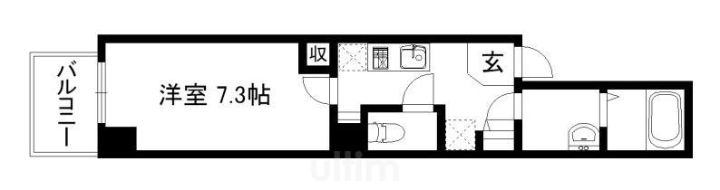 QUINT五条烏丸(1K/3階)の間取り写真
