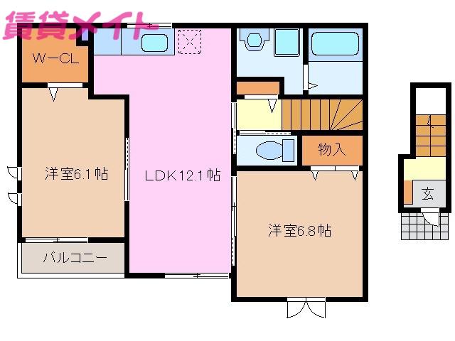サンリットガーデン(2LDK/2階)の間取り写真
