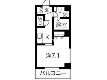 グランヴィータ(1K/5階)の間取り写真