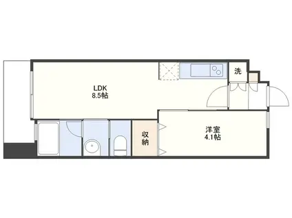 AS PREMIUM 馬町(1LDK/4階)の間取り写真