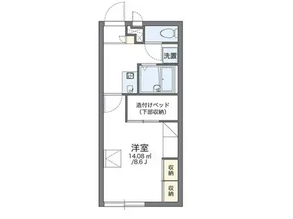 レオパレス早島5(1K/1階)の間取り写真
