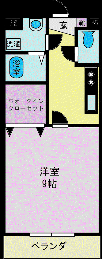 アポー山梨壱番館(1K/1階)の間取り写真