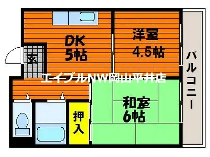 クレオ後楽園(2DK/3階)の間取り写真