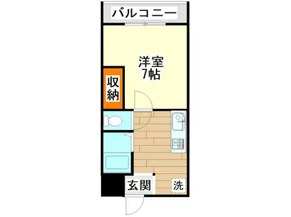 セントーレ川宮(1K/3階)の間取り写真