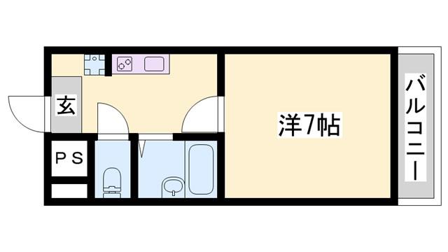 ジュネス神屋町(1K/5階)の間取り写真