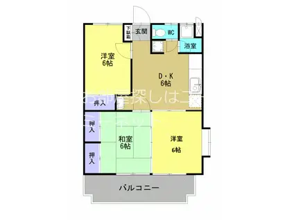 東コーポ(3DK/4階)の間取り写真