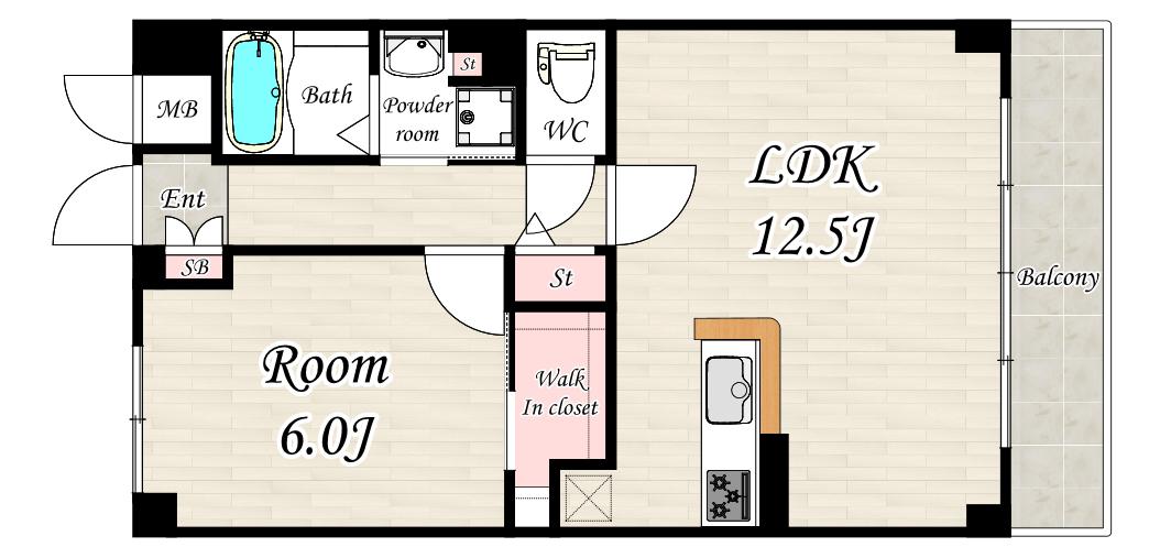 ELEMENTARY PLACE(1LDK/7階)の間取り写真