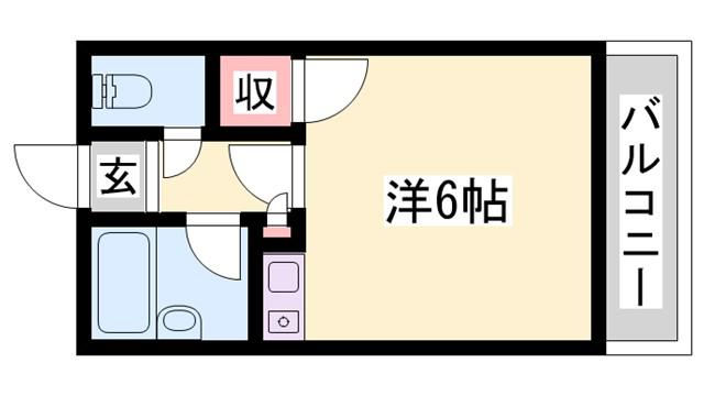 ラ・ポール中津(ワンルーム/2階)の間取り写真
