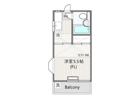 リトルハイツ(1K/2階)の間取り写真