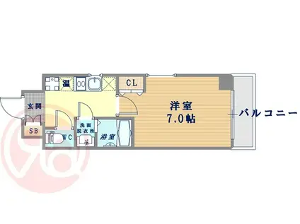 エイトドームシティ(1K/9階)の間取り写真
