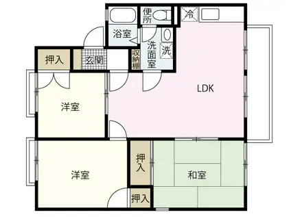 ミモザハウス(3LDK/1階)の間取り写真