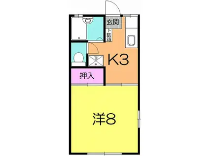 メゾンドミールA(1K/1階)の間取り写真