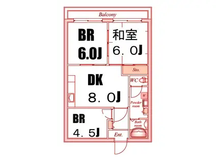 ブルームライフ横浜生麦(3DK/3階)の間取り写真