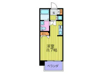 レジュールアッシュ・西天満(ワンルーム/10階)の間取り写真