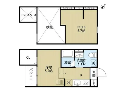 ラ・ブラン(ワンルーム/1階)の間取り写真