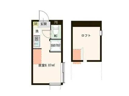 アーバンヴィラ久が原(ワンルーム/1階)の間取り写真