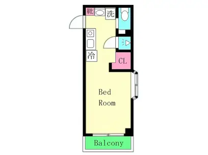 ヴィラクレスト中野島(1K/2階)の間取り写真