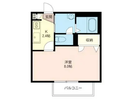 ヒカリハイツ(1K/2階)の間取り写真