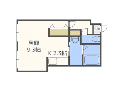 ファランドール手稲I(1K/2階)の間取り写真