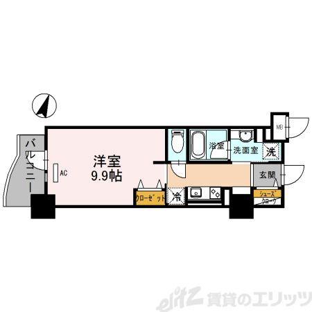STOLZKISHIBE(1K/9階)の間取り写真