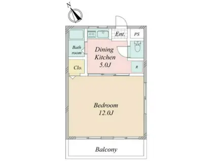 半道ハイツ(1K/2階)の間取り写真