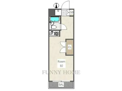 オリオン駒沢(ワンルーム/3階)の間取り写真